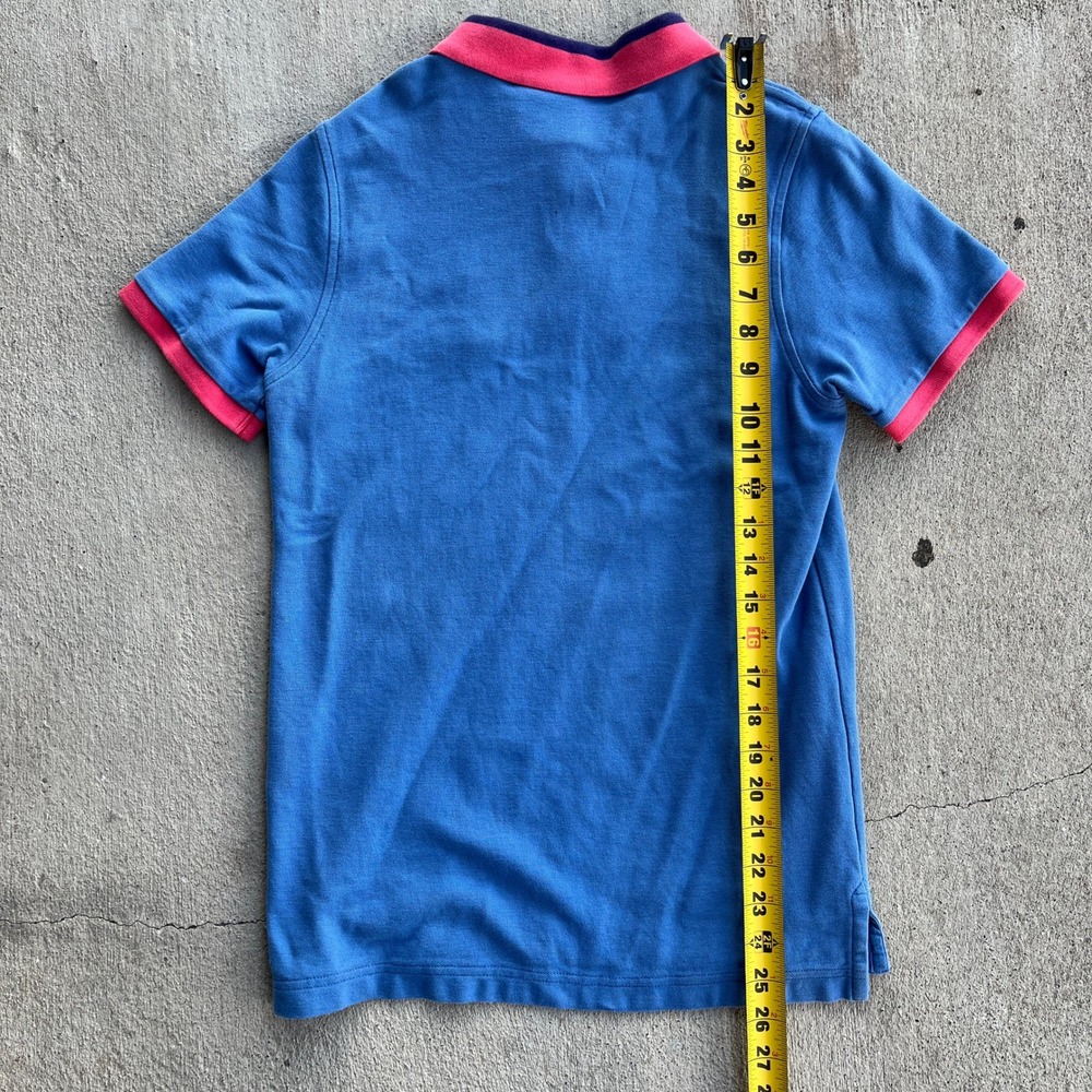Psycho Bunny Blue Pink Trim Short‎ Sleeve Polo Shirt Size 2 XXS Pima Cotton - Picture 5 of 6